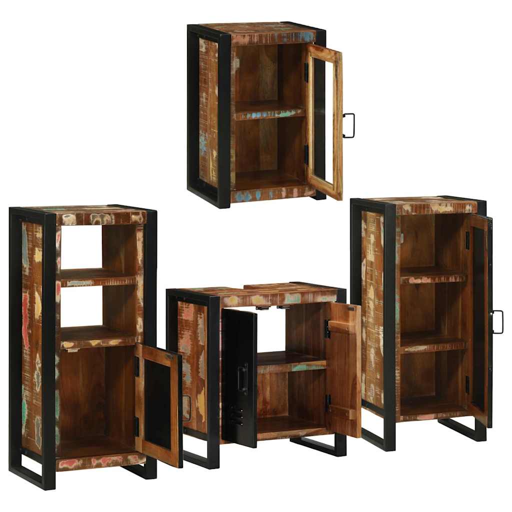 Set di mobili per il bagno 4 pcs Legno massello riciclato | homemem39