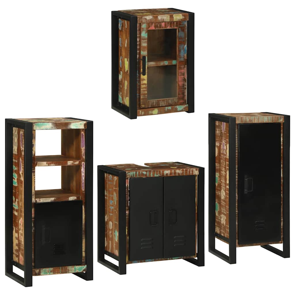 Set di mobili per il bagno 4 pcs Legno massello riciclato | homemem39