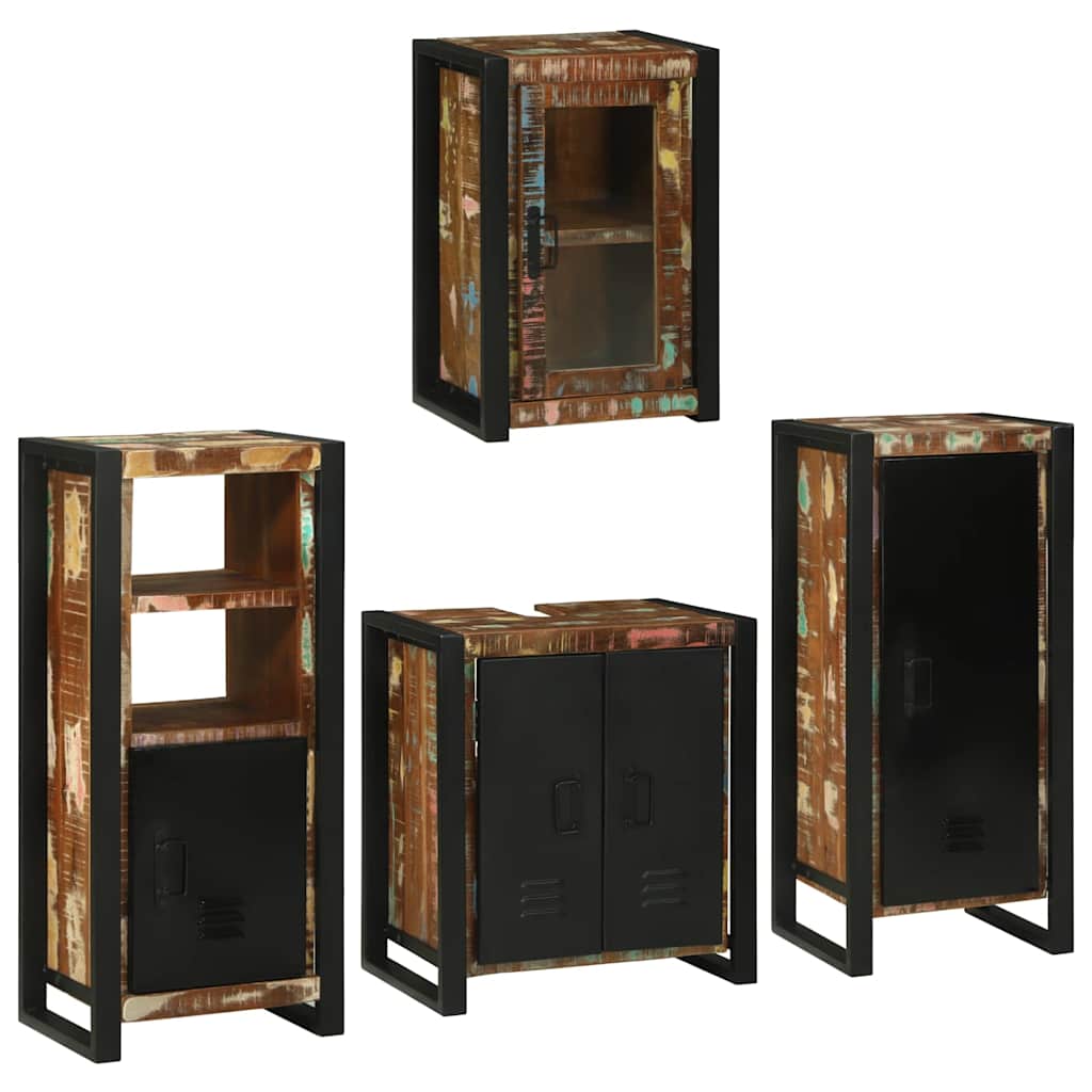 Set di mobili per il bagno 4 pcs Legno massello riciclato | homemem39