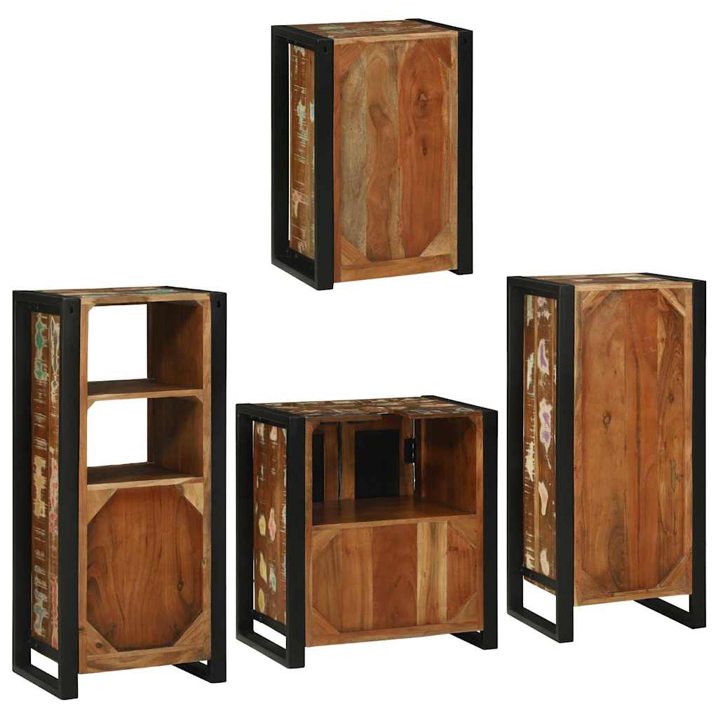Set di mobili per il bagno 4 pcs Legno massello riciclato | homemem39