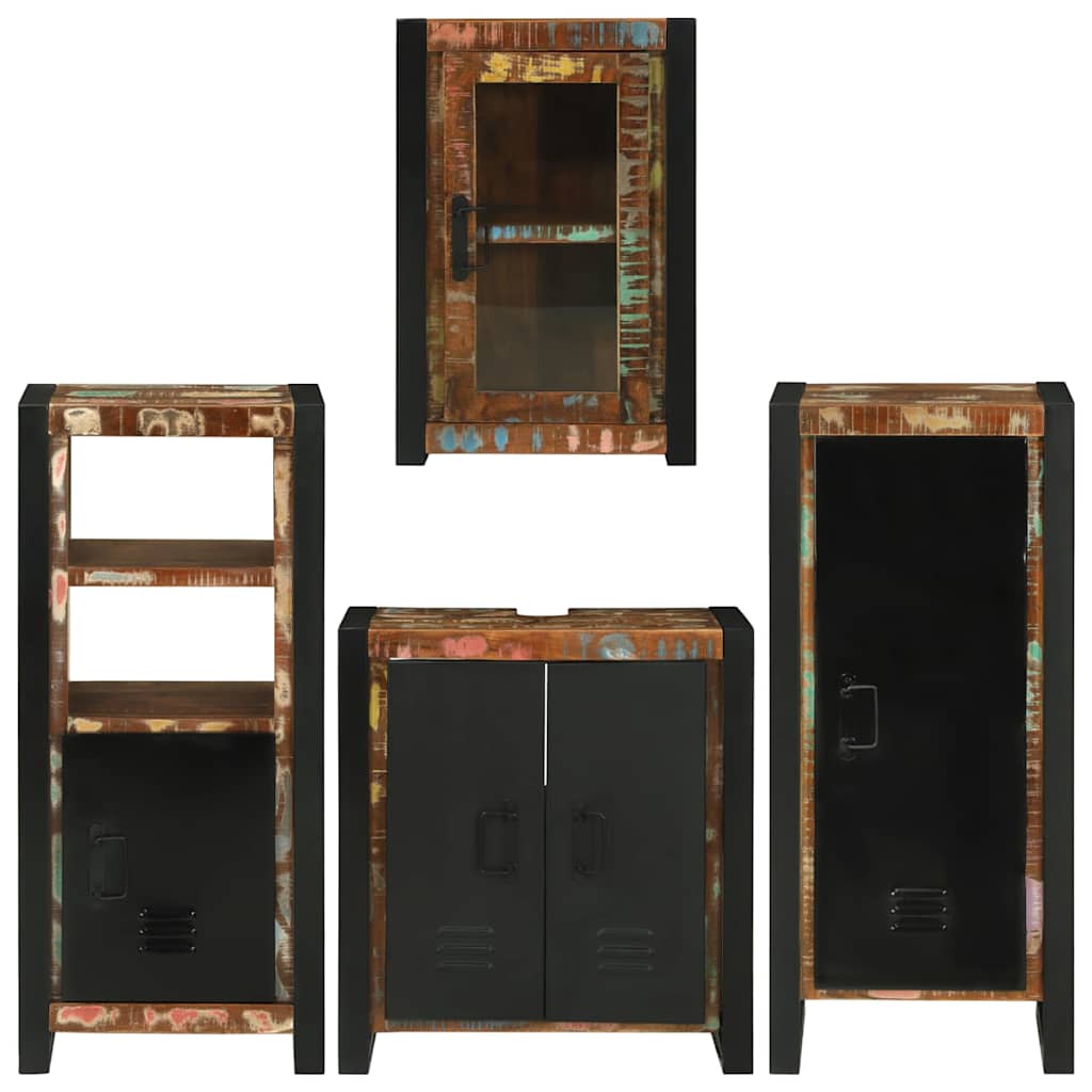 Set di mobili per il bagno 4 pcs Legno massello riciclato | homemem39