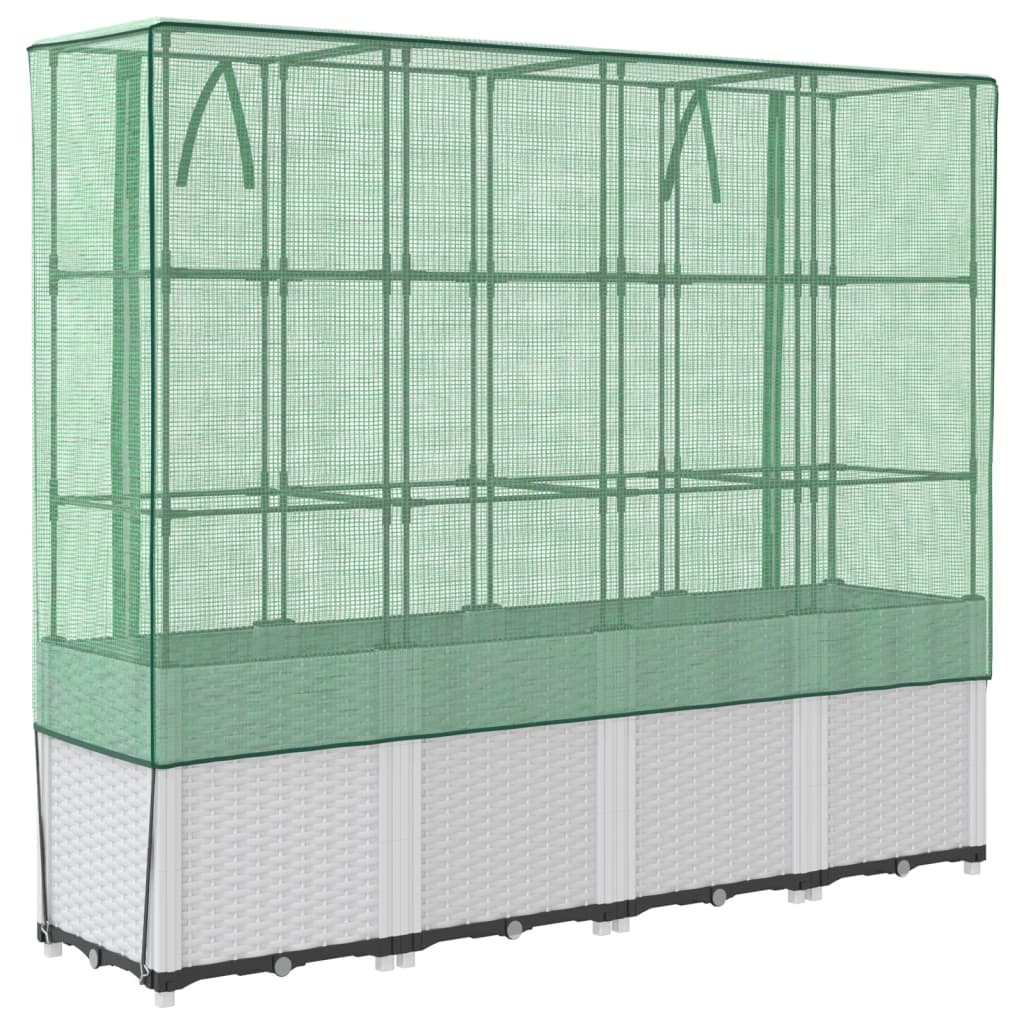 Letto Rialzato con Copertura Serra Effetto Rattan 160x40x153 cm