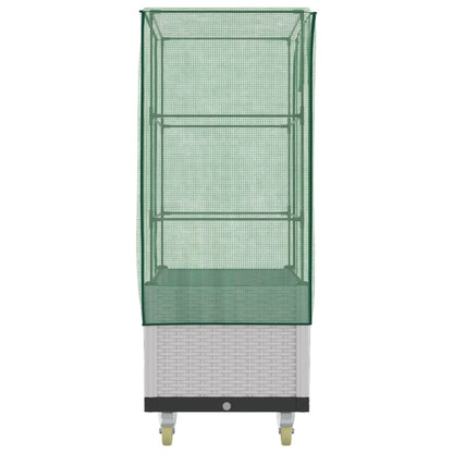 Letto Rialzato con Copertura e Ruote Effetto Rattan 80x50x182cm | homemem39