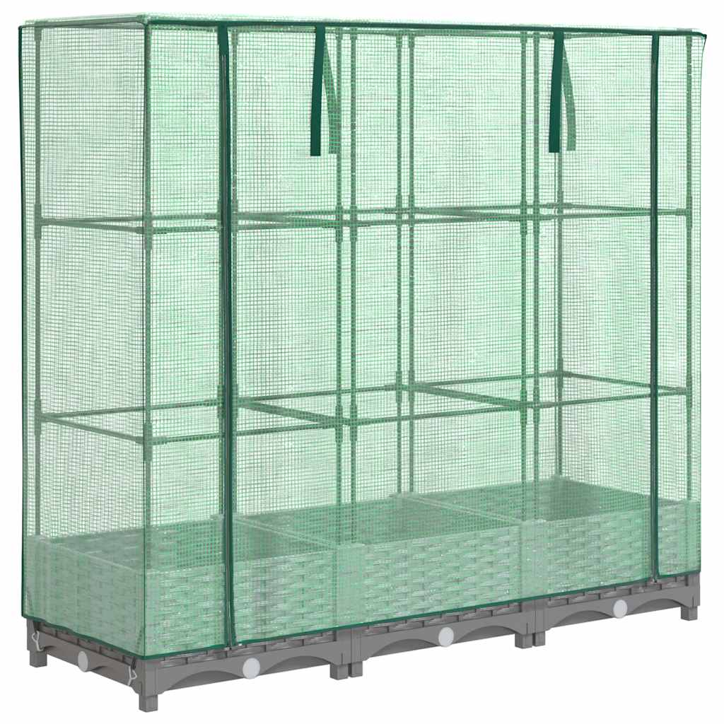 Letto Rialzato con Copertura Serra Effetto Rattan 120x40x123 cm