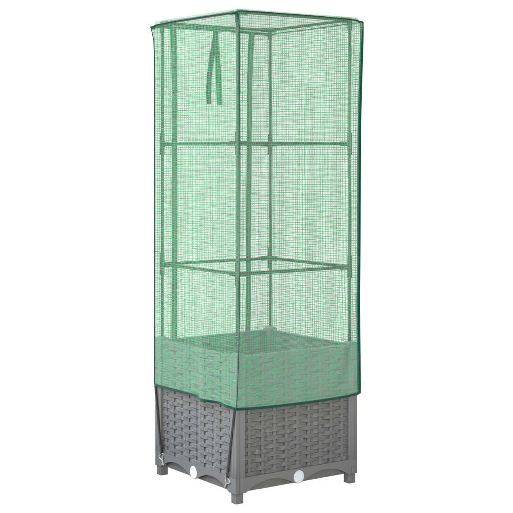 Letto Rialzato con Copertura Serra Effetto Rattan 40x40x139 cm | homemem39