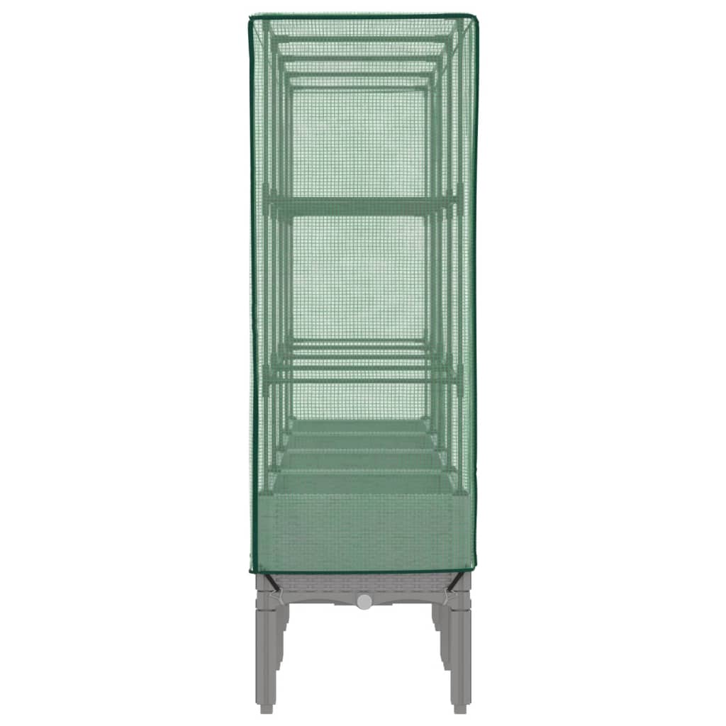 Letto Rialzato con Copertura Serra Effetto Rattan 160x40x140 cm