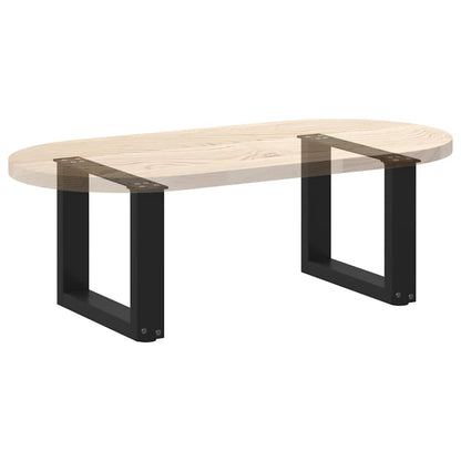Gambe per Tavolino da Caffè a Forma di U 2 pz Nere 30x(30-31) cm Acciaio