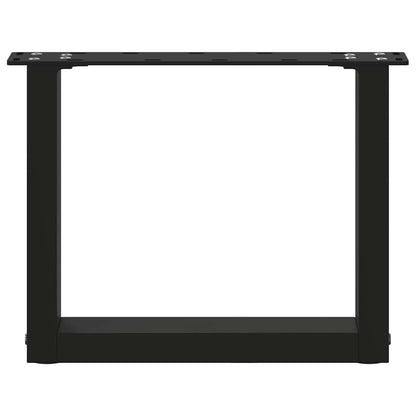 Gambe per Tavolino da Caffè a Forma di U 2 pz Nere 40x(30-31) cm Acciaio