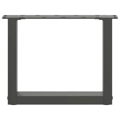 Gambe per Tavolino da Caffè a Forma di U 2 pz Antracite 40x(30-31) cm Acciaio