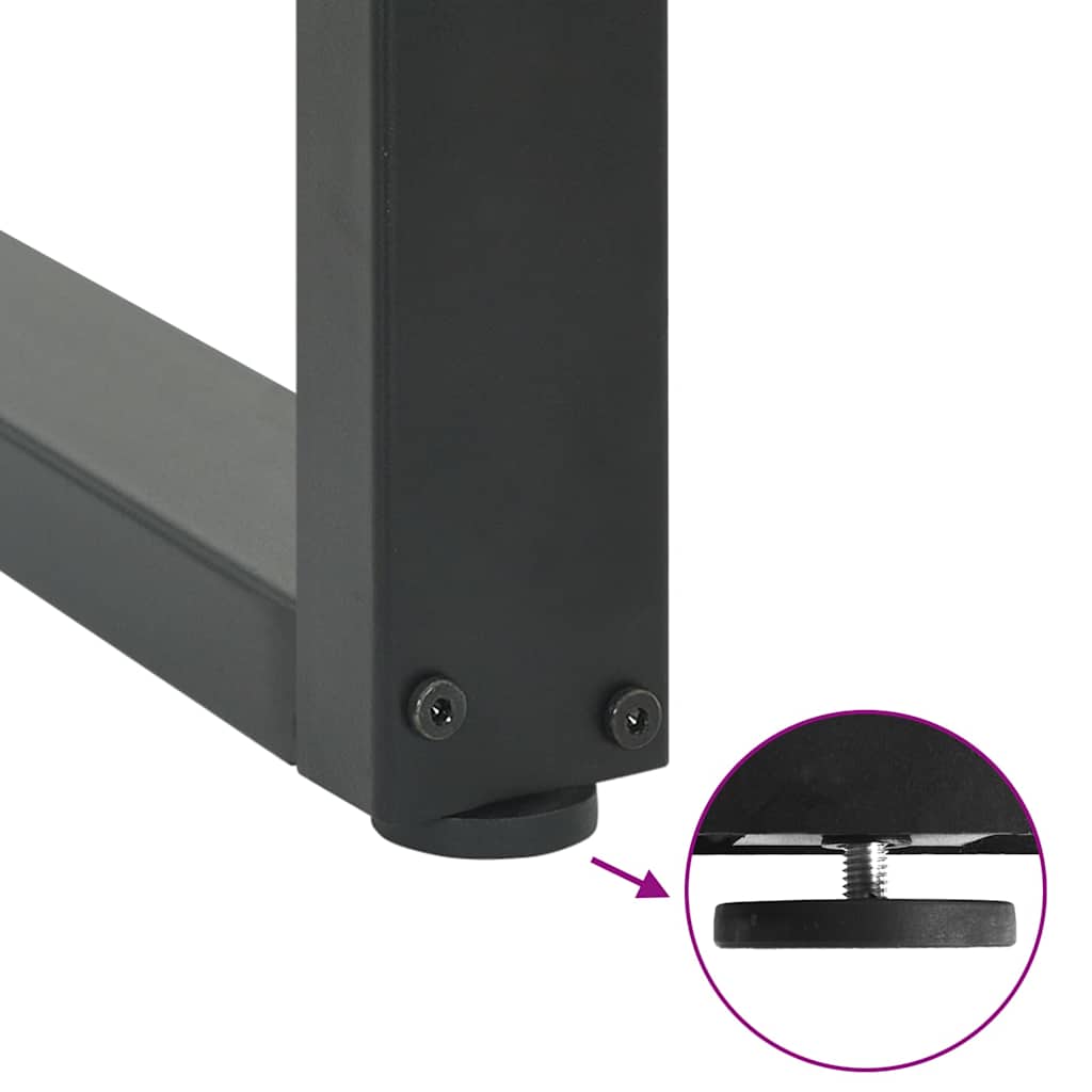 Gambe per Tavolino da Caffè a Forma di U 2 pz Antracite 40x(30-31) cm Acciaio