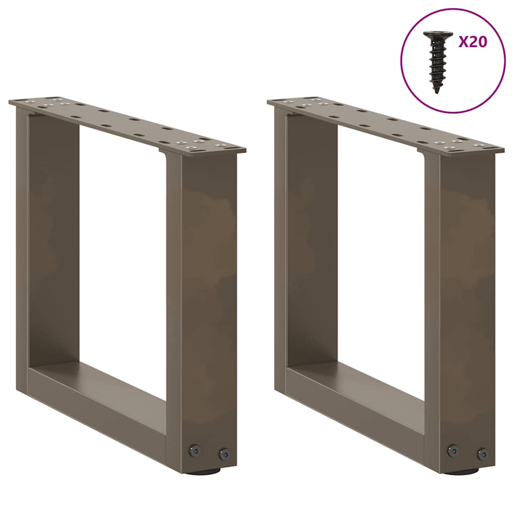 Gambe per Tavolino da Caffè forma U 2 pz Naturale 40x(30-31) cm