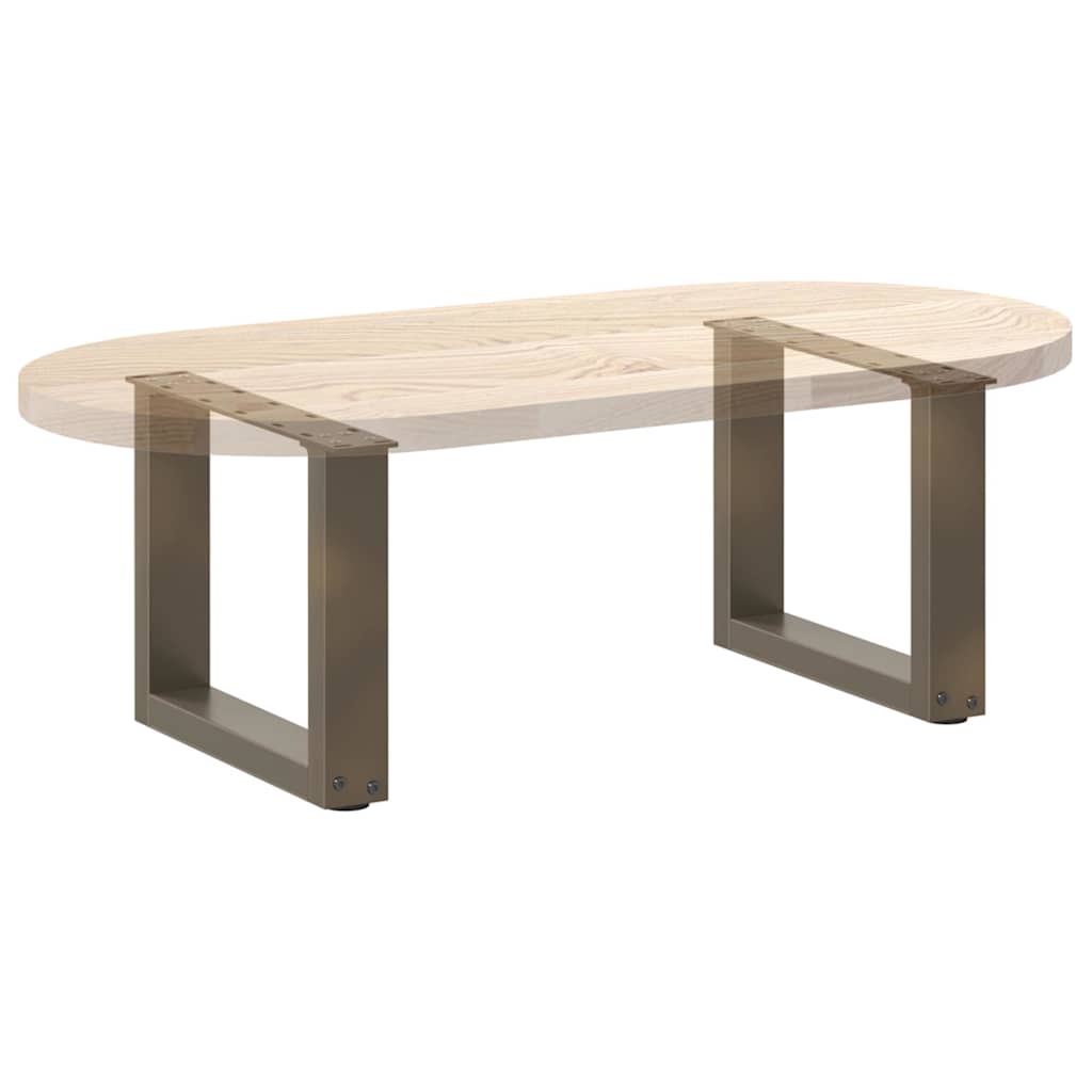 Gambe per Tavolino da Caffè forma U 2 pz Naturale 40x(30-31) cm