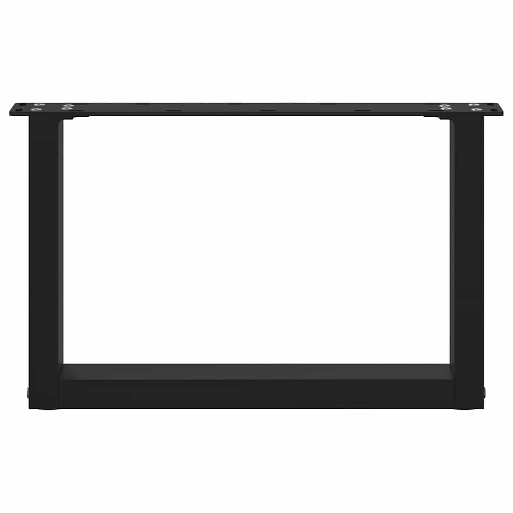 Gambe Tavolino da Caffè a U 2 pz Nero 50x(30-31) cm in Acciaio