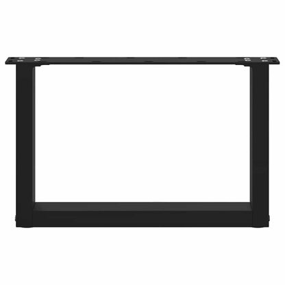 Gambe Tavolino da Caffè a U 2 pz Nero 50x(30-31) cm in Acciaio