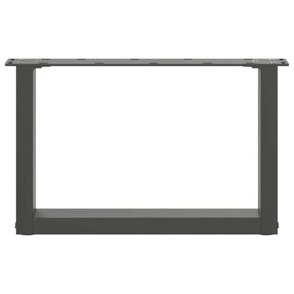 Gambe per Tavolino da Caffè a Forma di U 2 pz Antracite 50x(30-31) cm Acciaio