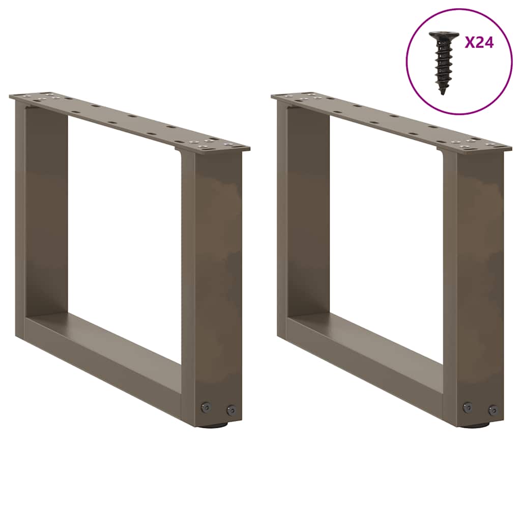Gambe per Tavolino da Caffè a Forma di U 2 pz Acciaio Naturale 50x(30-31) cm Acciaio - homemem39