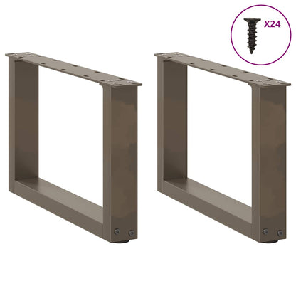 Gambe per Tavolino da Caffè a Forma di U 2 pz Acciaio Naturale 50x(30-31) cm Acciaio - homemem39