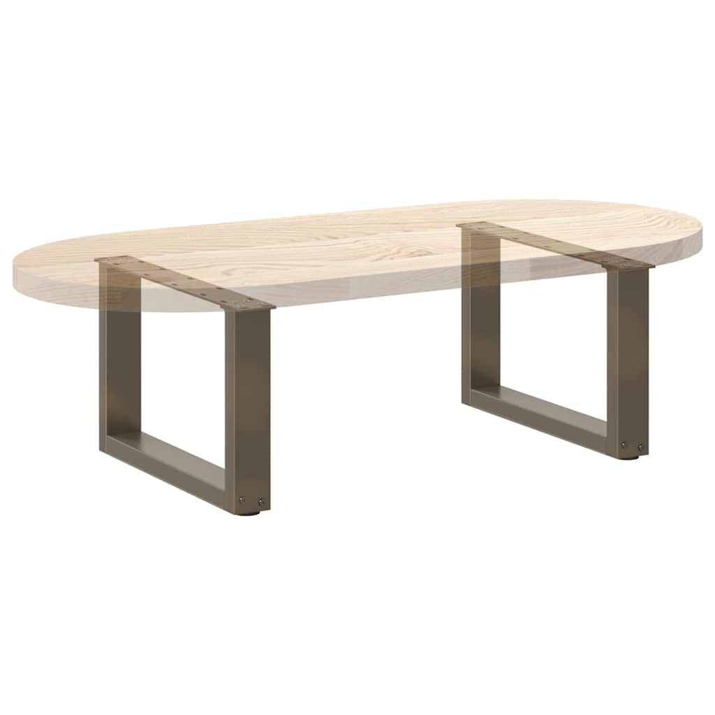 Gambe per Tavolino da Caffè forma U 2 pz Naturale 50x(30-31) cm
