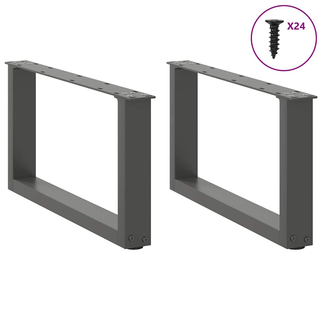 Gambe per Tavolino da Caffè forma U 2 pz 70x(30-31)