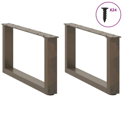 Gambe per Tavolino da Caffè forma U 2 pz Naturale 60x(30-31) cm