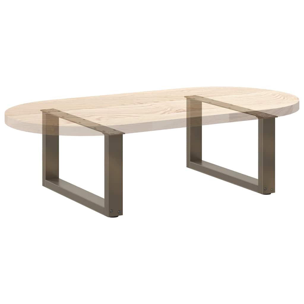 Gambe per Tavolino da Caffè forma U 2 pz Naturale 60x(30-31) cm