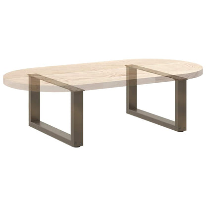 Gambe per Tavolino da Caffè forma U 2 pz Naturale 60x(30-31) cm