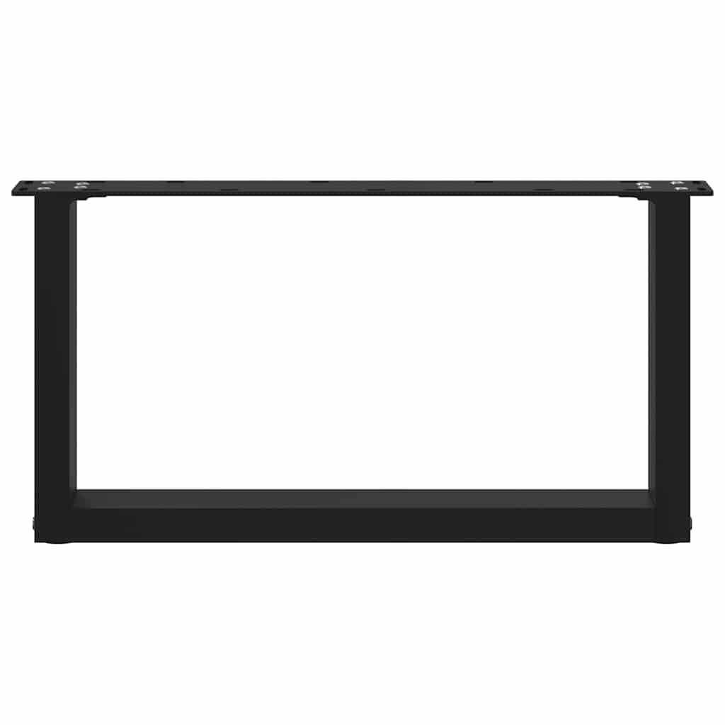 Gambe per Tavolino da Caffè a Forma di U 2 pz Nere 70x(30-31)cm
