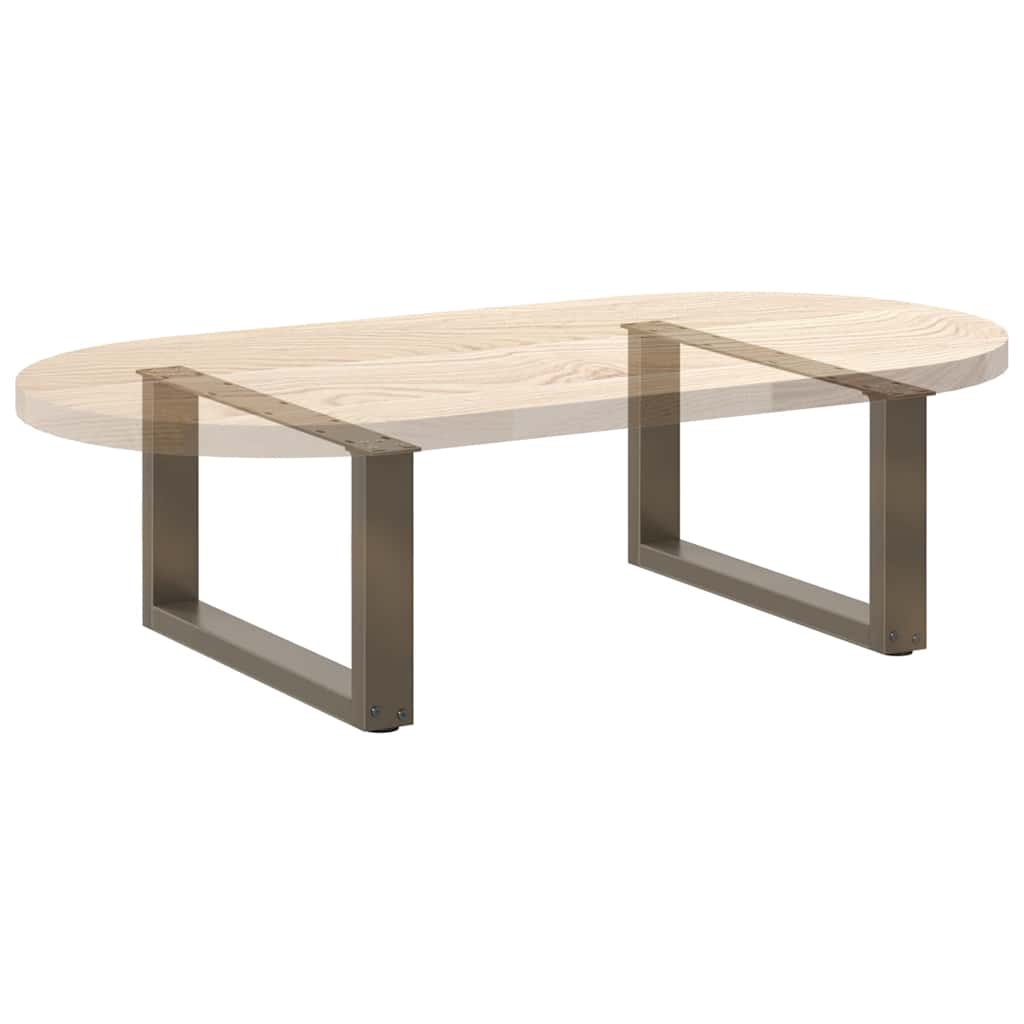 Gambe per Tavolino da Caffè forma U 2 pz Naturale 70x(30-31) cm