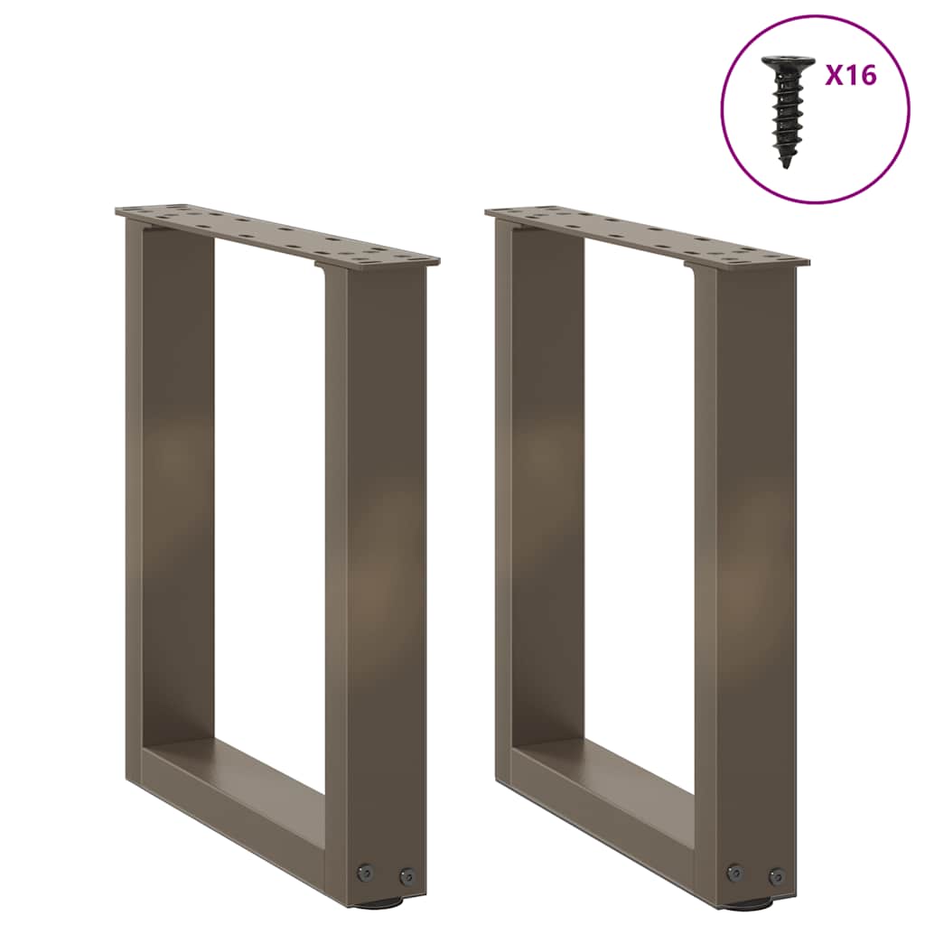 Gambe per Tavolino da Caffè forma U 2 pz Naturale 28x(42-43) cm