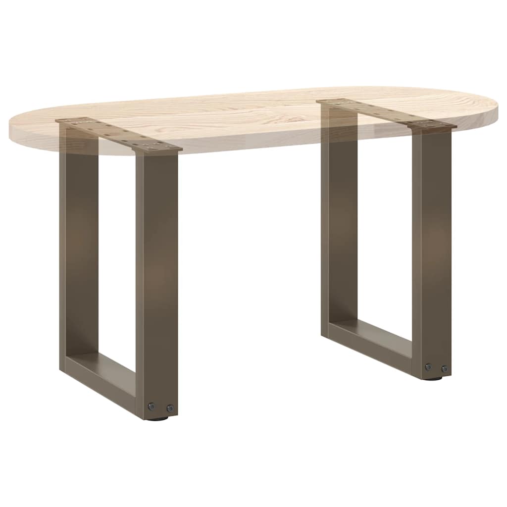 Gambe per Tavolino da Caffè forma U 2 pz Naturale 28x(42-43) cm