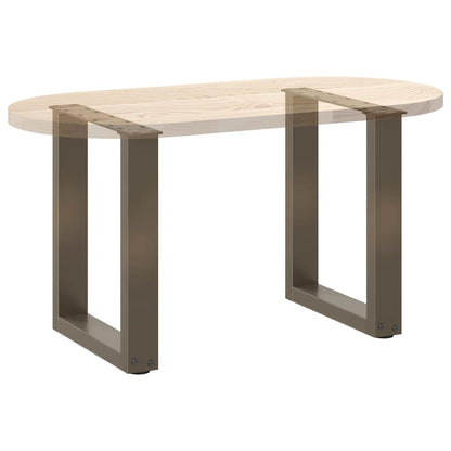 Gambe per Tavolino da Caffè forma U 2 pz Naturale 28x(42-43) cm