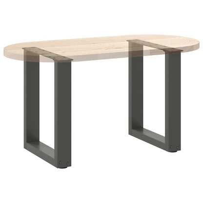 Gambe per Tavolino da Caffè forma U 2 pz Antracite 38x(42-43)cm