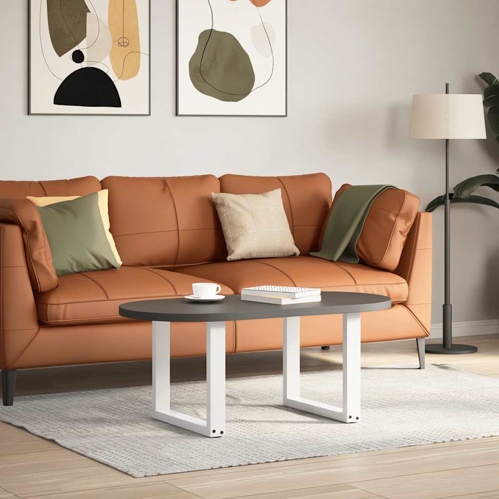 Gambe per Tavolino da Caffè a Forma di U 2 pz Bianche 50x(42-43) cm Acciaio