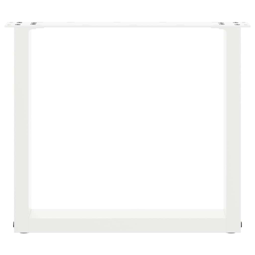 Gambe per Tavolino da Caffè a Forma di U 2 pz Bianche 50x(42-43) cm Acciaio
