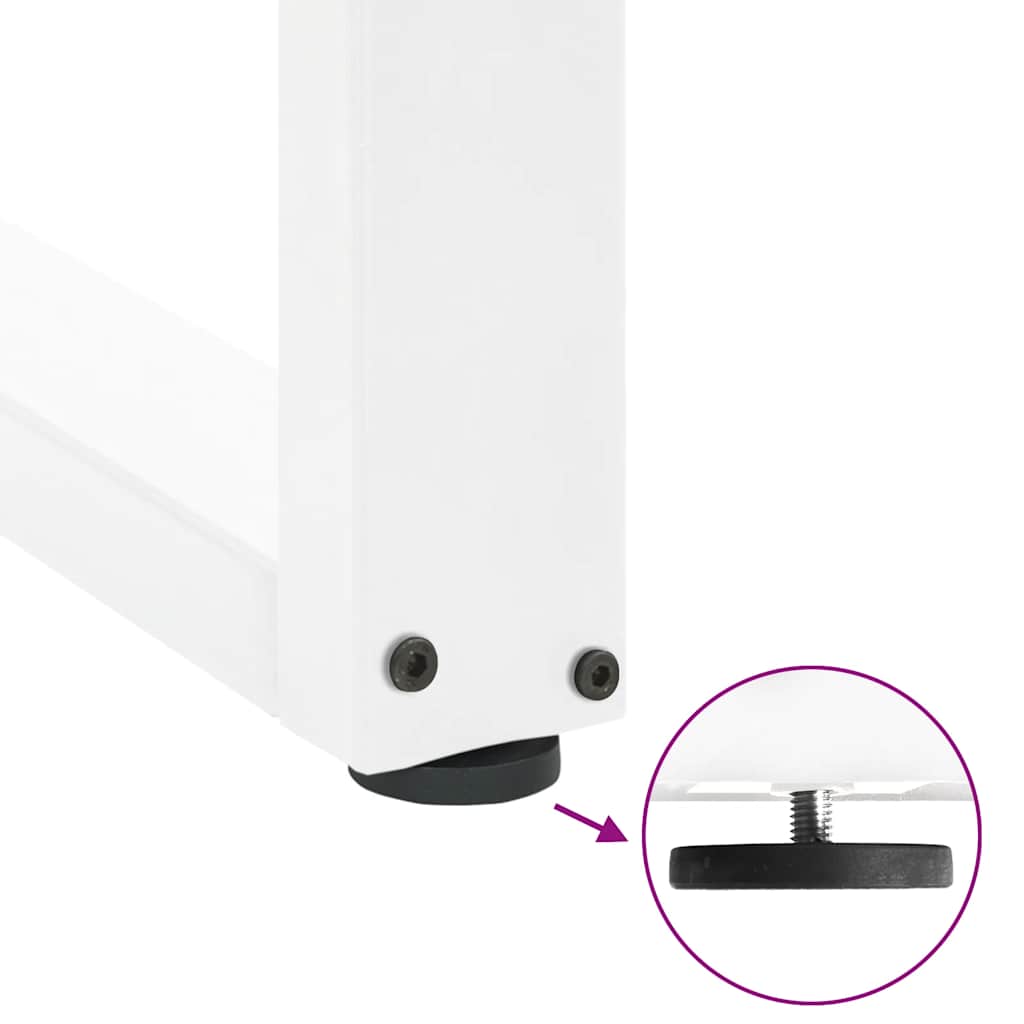 Gambe per Tavolino da Caffè a Forma di U 2 pz Bianche 50x(42-43) cm Acciaio