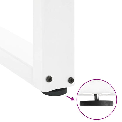 Gambe per Tavolino da Caffè a Forma di U 2 pz Bianche 50x(42-43) cm Acciaio