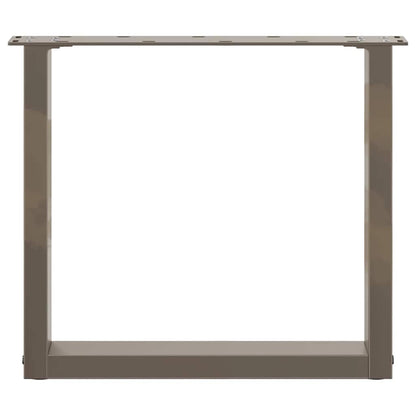 Gambe per Tavolino da Caffè a Forma di U 2 pz Acciaio Naturale 50x(42-43) cm Acciaio