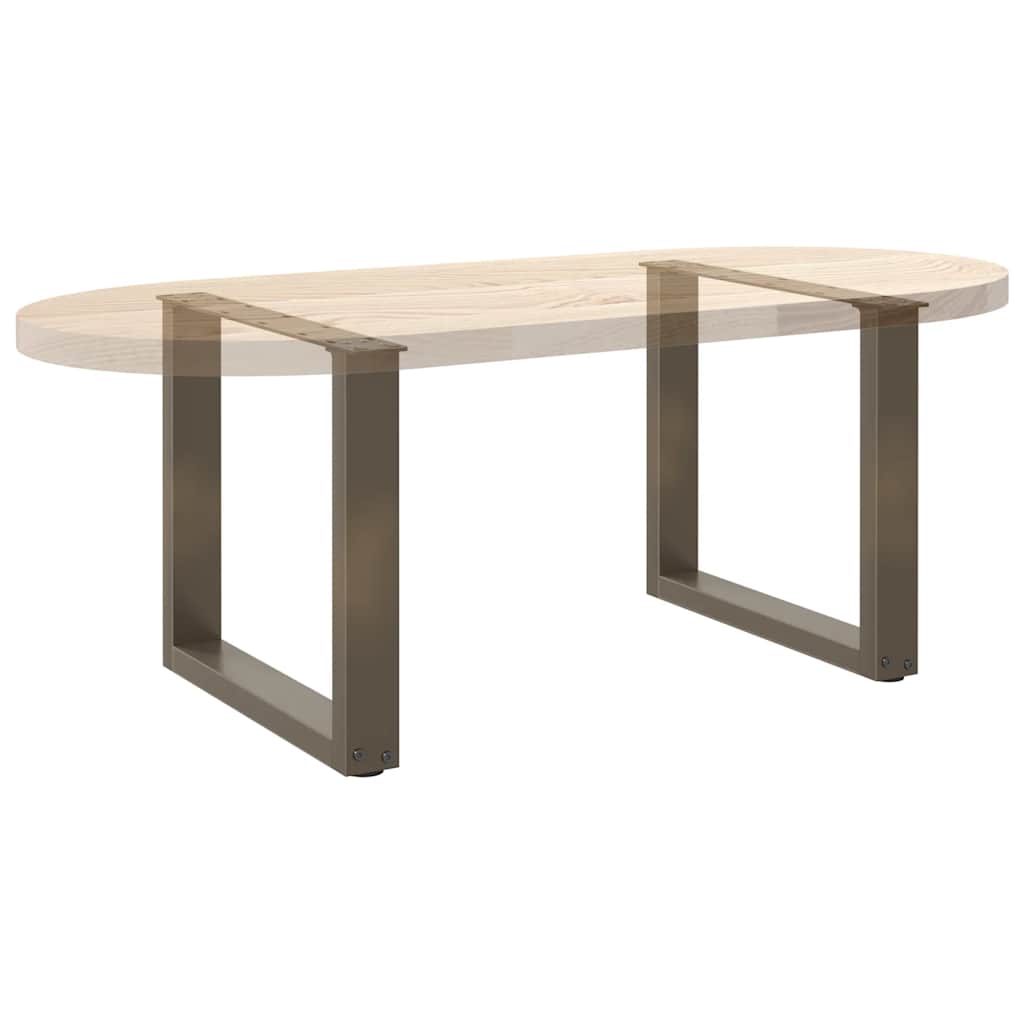 Gambe per Tavolino da Caffè forma U 2 pz Naturale 50x(42-43) cm