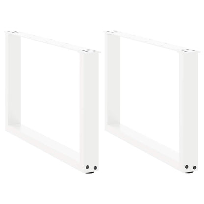 Gambe per Tavolino da Caffè a Forma di U 2 pz Bianche 60x(42-43) cm Acciaio