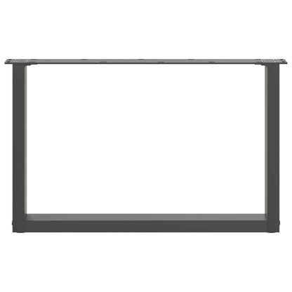 Gambe per Tavolino da Caffè a Forma di U 2 pz Antracite 60x(42-43) cm Acciaio