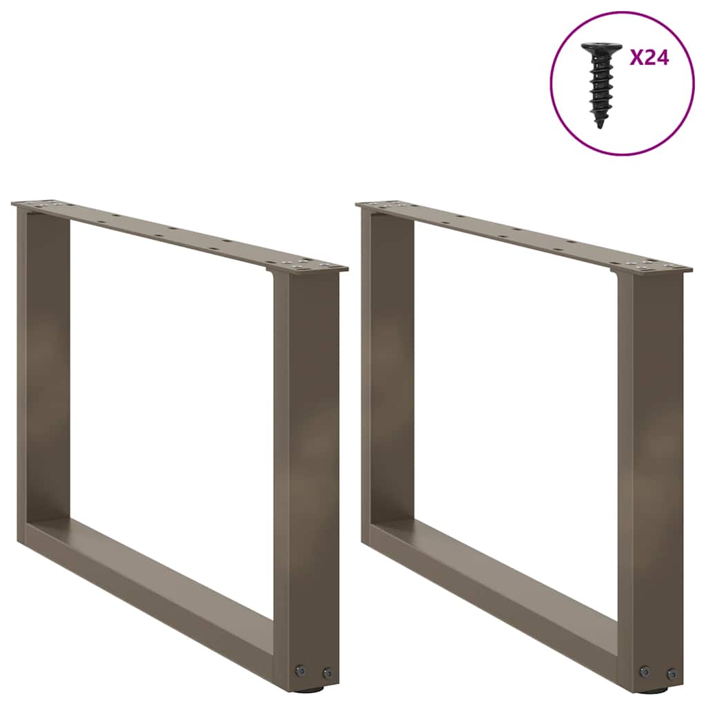 Gambe per Tavolino da Caffè forma U 2 pz Naturale 60x(42-43) cm