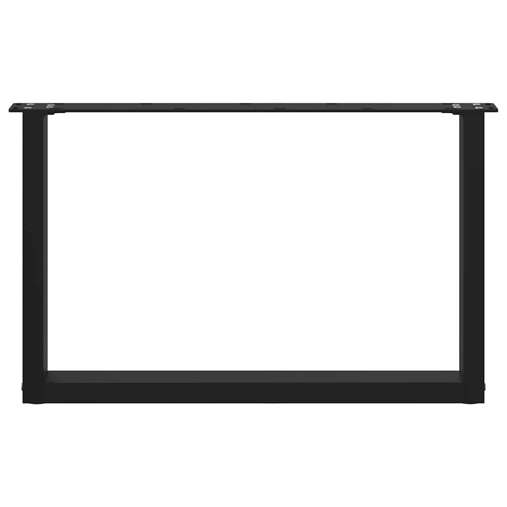 Gambe per Tavolino da Caffè a Forma di U 2 pz Nere 70x(42-43)cm
