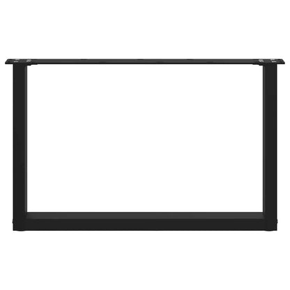 Gambe per Tavolino da Caffè a Forma di U 2 pz Nere 70x(42-43)cm