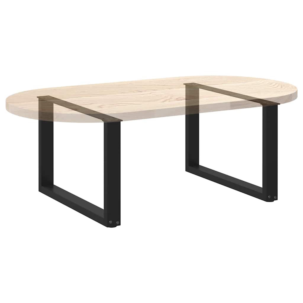 Gambe per Tavolino da Caffè a Forma di U 2 pz Nere 70x(42-43)cm