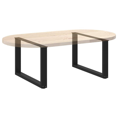 Gambe per Tavolino da Caffè a Forma di U 2 pz Nere 70x(42-43)cm