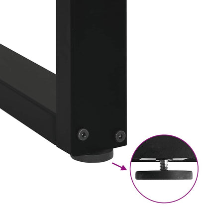 Gambe per Tavolino da Caffè a Forma di U 2 pz Nere 70x(42-43)cm