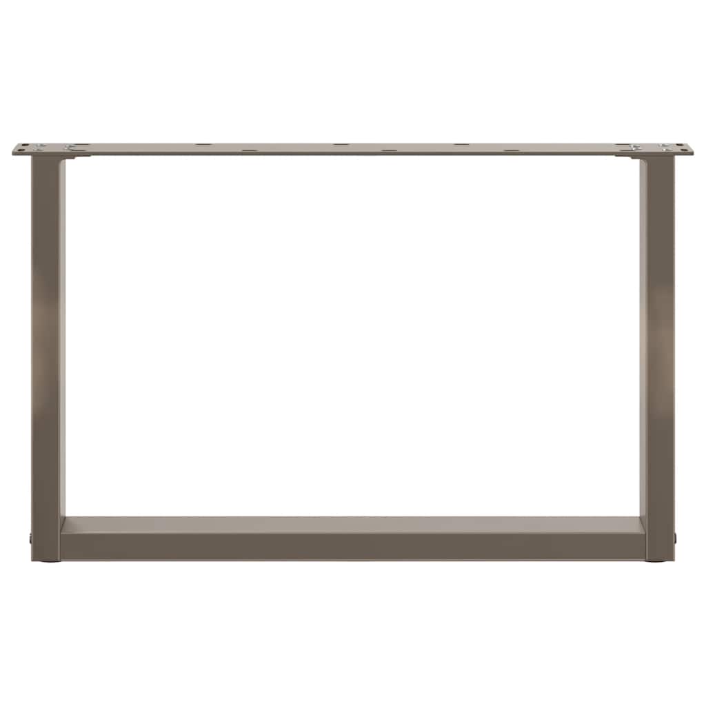 Gambe per Tavolino da Caffè a Forma di U 2 pz Acciaio Naturale 70x(42-43) cm Acciaio