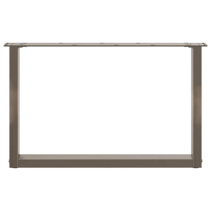 Gambe per Tavolino da Caffè a Forma di U 2 pz Acciaio Naturale 70x(42-43) cm Acciaio