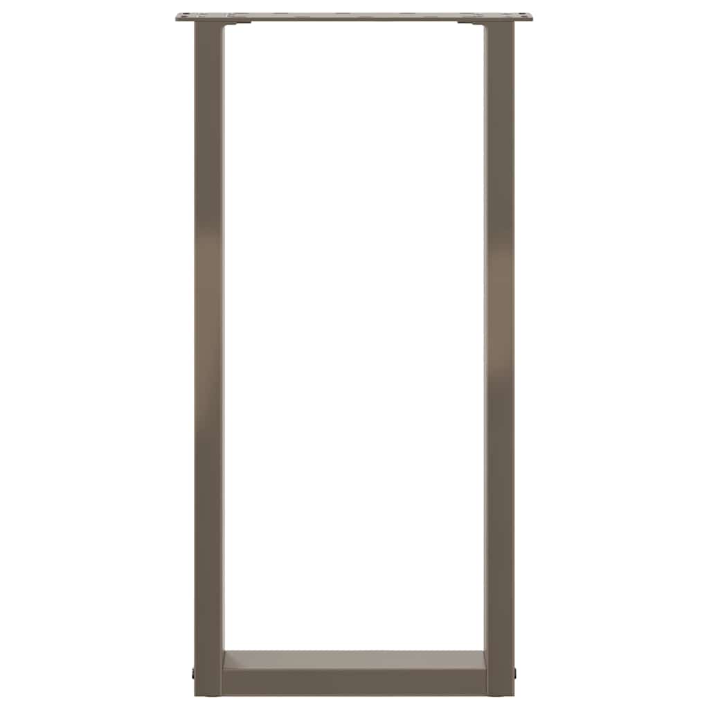 Gambe per tavolo consolle a forma di U 2 pz in acciaio naturale 28x(72-73) cm