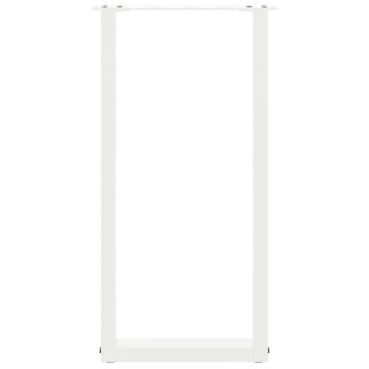 Gambe per tavolo consolle a forma di U 2 pz bianche 38x(72-73) cm in acciaio